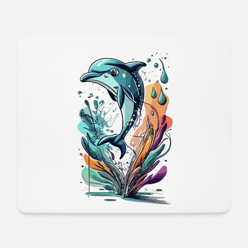 DELFIN - Mousepad (Querformat) - Weiß