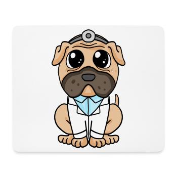 Doktor Hund Arzt Mops - Mousepad (Querformat) - Weiß - Vorne