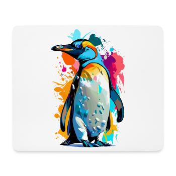 Manchot royal - Pingouin empereur coloré oiseau - Tapis de souris (format paysage) - blanc - Devant