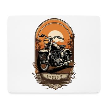Moto rétro - Tapis de souris (format paysage) - blanc - Devant