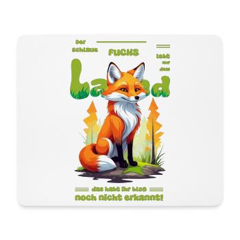 Der schlaue Fuchs vom Land - Mousepad (Querformat) - Weiß - Vorne