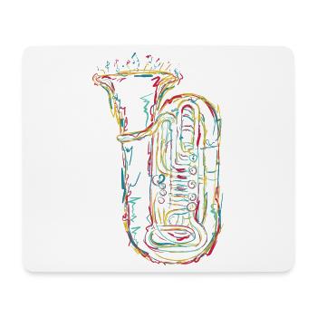 Tuba Sketch - Mouse Pad (horizontal) - white - Front
