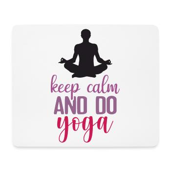 Ruhe bewahren und Yoga machen - Mousepad (Querformat) - Weiß - Vorne