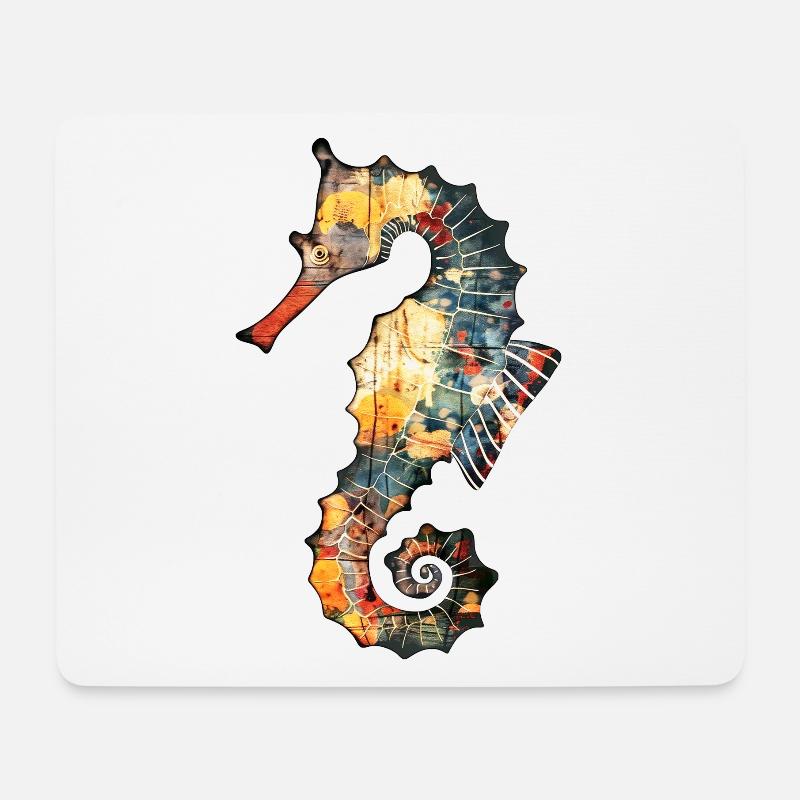 Seepferdchen - Mousepad (Querformat) - Weiß