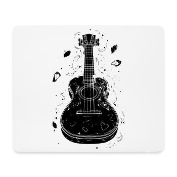 Ukulele Skizze - Mousepad (Querformat) - Weiß - Vorne