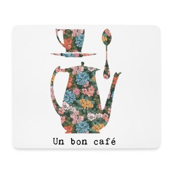 Eine gute Kaffee-Muster-Retro-Blumen-Vintage-Grandma - Mousepad (Querformat) - Weiß - Vorne