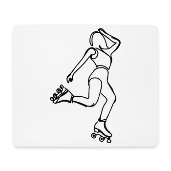 Rollschuh Mädchen - Mousepad (Querformat) - Weiß - Vorne