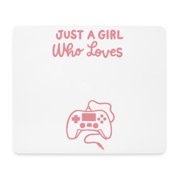 Gaming Gamer Girl - Mousepad (Querformat) - Weiß - Vorne