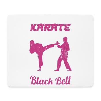 Karate girl with black belt - Mouse Pad (horizontal) - white - Front