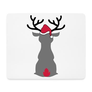 Orignal avec chapeau de Noël - Tapis de souris (format paysage) - blanc - Devant