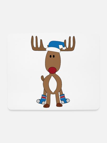 Lustiger Elch zu Weihnachten - Mousepad (Querformat) - Weiß