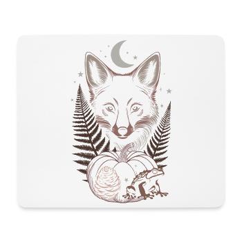 Fuchs mit Farn und Kürbis im Herbstwald - Mousepad (Querformat) - Weiß - Vorne