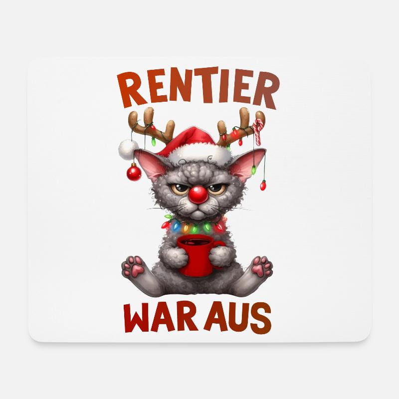 Grummelkatze Weihnachtshumor - Mousepad (Querformat) - Weiß
