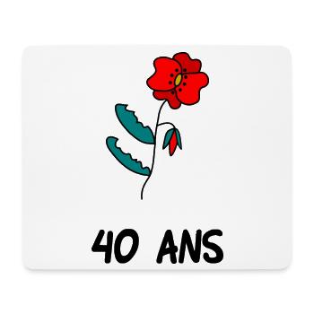 40. 40 ANS. 40e ANNIVERSAIRE. ANNIVERSAIRE 40 ANS. - Tapis de souris (format paysage) - blanc - Devant