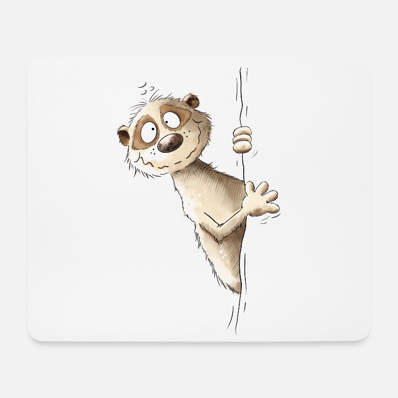 Droll Meerkat I Wild Animals - Mouse Pad (horizontal) - white