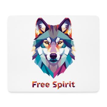 Loup géomorphique avec explosion de couleurs - Tapis de souris (format paysage) - blanc - Devant