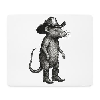 Funny Mouse Cowboy Western Life Rodeo Cult - Mouse Pad (horizontal) - white - Front