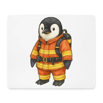 Cute Penguin Firefighter Safety Hero - Mouse Pad (horizontal) - white - Front
