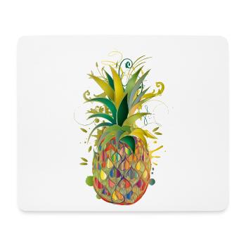 Bunte Ananas – kreative Frucht im Graffiti-Stil - Mousepad (Querformat) - Weiß - Vorne