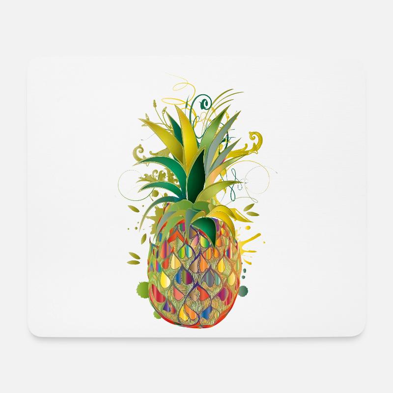 Bunte Ananas – kreative Frucht im Graffiti-Stil - Mousepad (Querformat) - Weiß