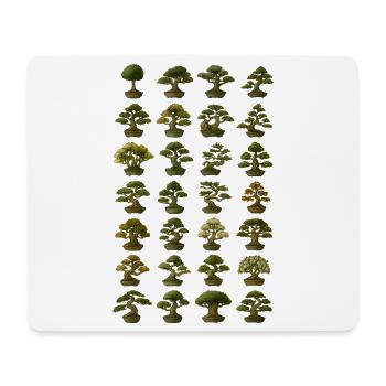 Collection de divers bonsaïs - Tapis de souris (format paysage) - blanc - Devant