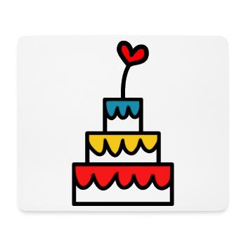 GÂTEAU. HAPPY BIRTHDAY. JOYEUX ANNIVERSAIRE - Tapis de souris (format paysage) - blanc - Devant