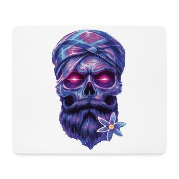 Mystische skull mit Talisman und Edelweiss - Mousepad (Querformat) - Weiß - Vorne