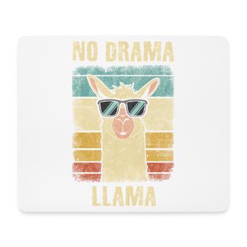 No Drama Llama Funny Vintage - Mouse Pad (horizontal) - white - Front