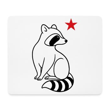 Minimalistischer Weihnachts Waschbär - Mousepad (Querformat) - Weiß - Vorne