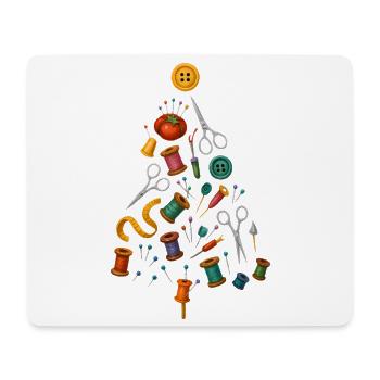 Couture Conception d’arbre de Noël - Tapis de souris (format paysage) - blanc - Devant