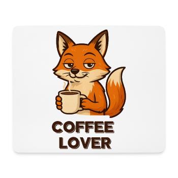 Coffee-loving fox - Mouse Pad (horizontal) - white - Front