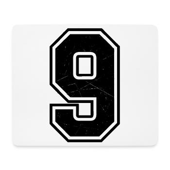 Broken nine in scratch look - Mouse Pad (horizontal) - white - Front