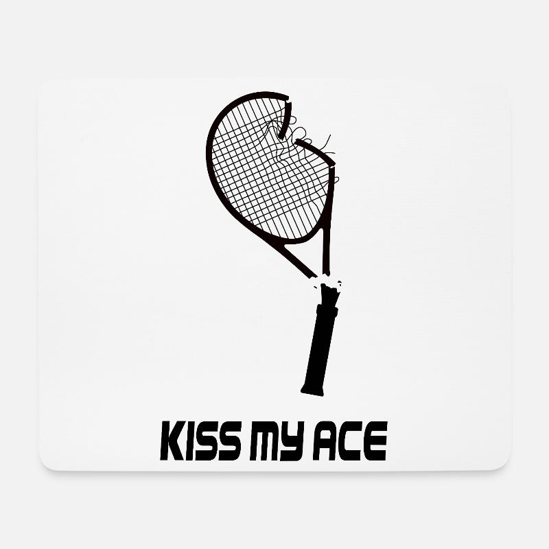 Kiss My Ace – Lustiges Tennis Design - Mousepad (Querformat) - Weiß