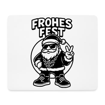 Cool Santa Frohes Fest Weihnachtsmann - Mousepad (Querformat) - Weiß - Vorne
