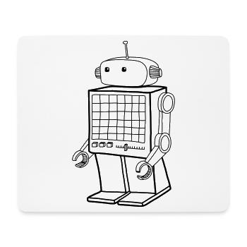 Retro Roboter – Vintage KI Android Design - Mousepad (Querformat) - Weiß - Vorne