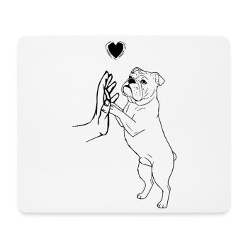 Bouledogue anglais Amoureux des chiens Bouledogue français - Tapis de souris (format paysage) - blanc - Devant