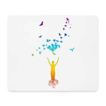 Baum des Lebens – Harmonie von Mensch & Natur  - Mousepad (Querformat) - Weiß - Vorne