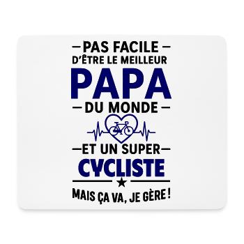Herz + Radfahren – Super Papa Radfahrer - Mousepad (Querformat) - Weiß - Vorne