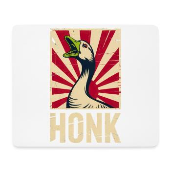 Honk - Funny Goose Propaganda Poster - Mouse Pad (horizontal) - white - Front