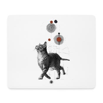 Mystical cat in the geometry universe - Mouse Pad (horizontal) - white - Front