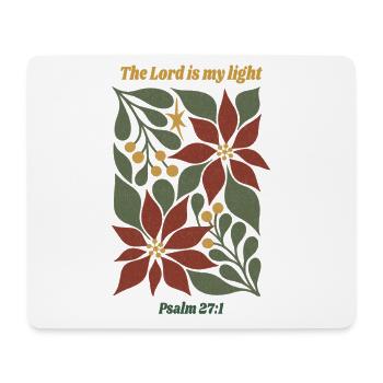 The Lord Is My Light – Psalm 27:1 Floral Christmas - Mouse Pad (horizontal) - white - Front