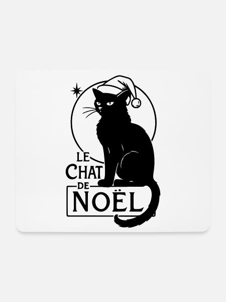 Le Chat de Noël – Vintage Christmas Cat - Mouse Pad (horizontal) - white