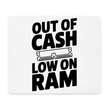 Kein Geld mehr, wenig RAM - Mousepad (Querformat) - Weiß - Vorne