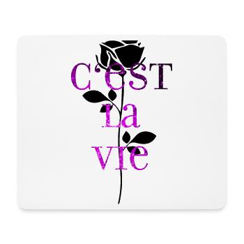 C'est La Vie mood vibe - Mousepad (Querformat) - Weiß - Vorne