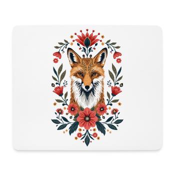 Blumenfuchs Porträt - Mousepad (Querformat) - Weiß - Vorne