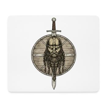 Légende viking viking marin Odin Raven Fighter - Tapis de souris (format paysage) - blanc - Devant