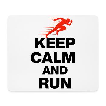 KEEP CALM AND RUN! RUNNER MARATHON GIFT JOGGING - Mouse Pad (horizontal) - white - Front