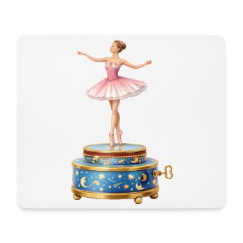 Ballerina auf Spieluhr Illustration  - Mousepad (Querformat) - Weiß - Vorne