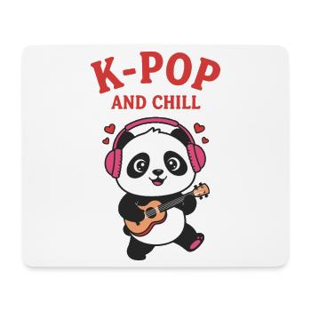 Adoration de la musique coréenne K-Pop et Chill Panda - Tapis de souris (format paysage) - blanc - Devant