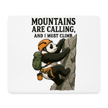 Lustiger Kletter-Panda beim Bouldern - Mousepad (Querformat) - Weiß - Vorne